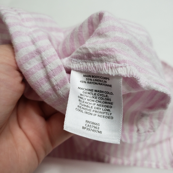 BP vertical stripe linen blend tank top - Picture 4 of 5